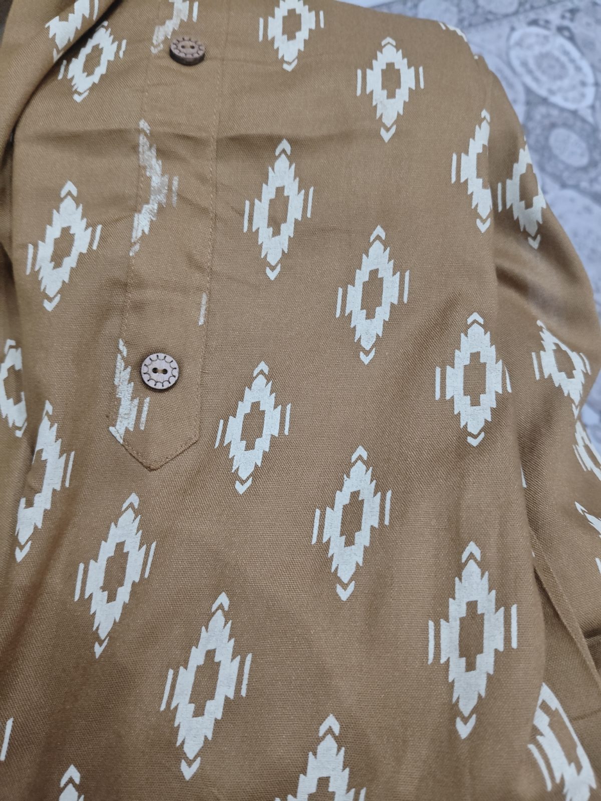 Grey Suit with white design