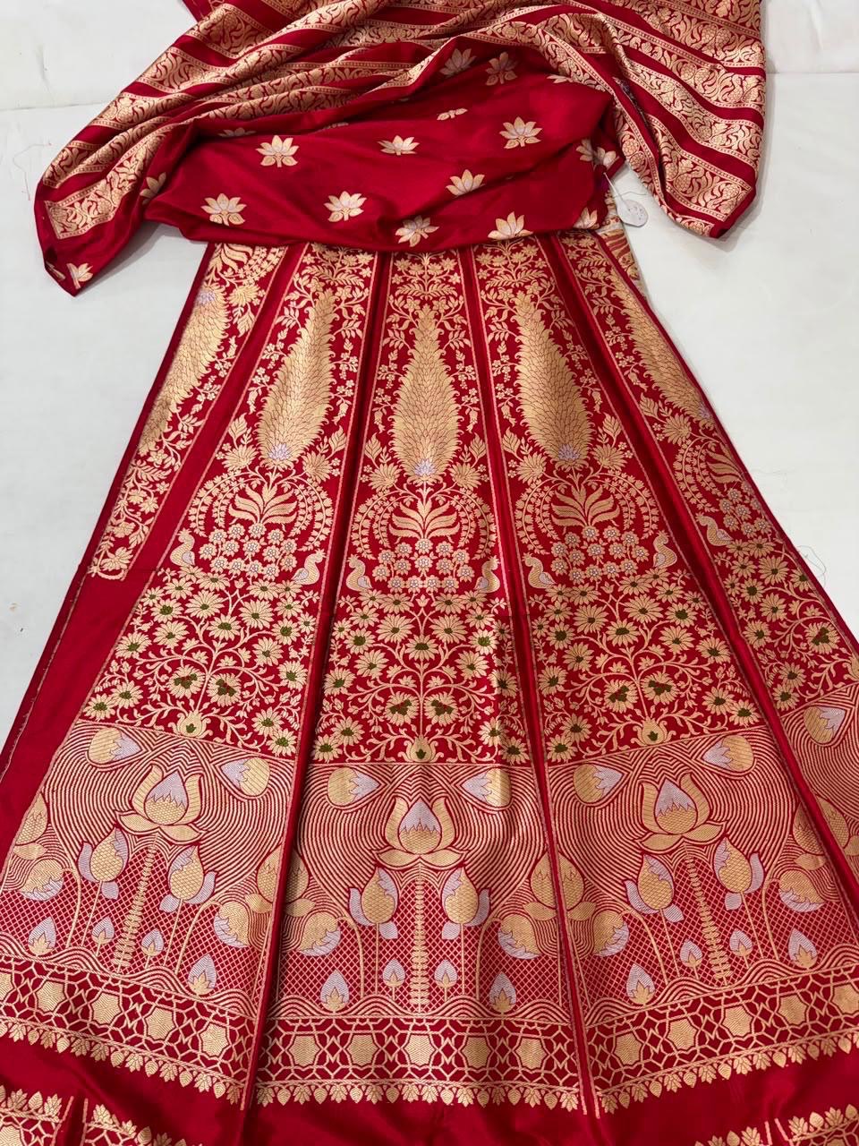 Lehenga Pure Katan silk 18 Kali