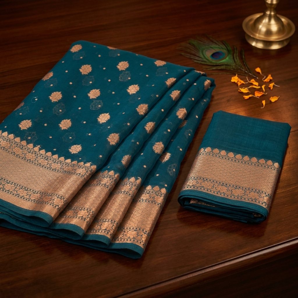 Banarasi Khaddi Georgette (handloom weave from Varanasi)