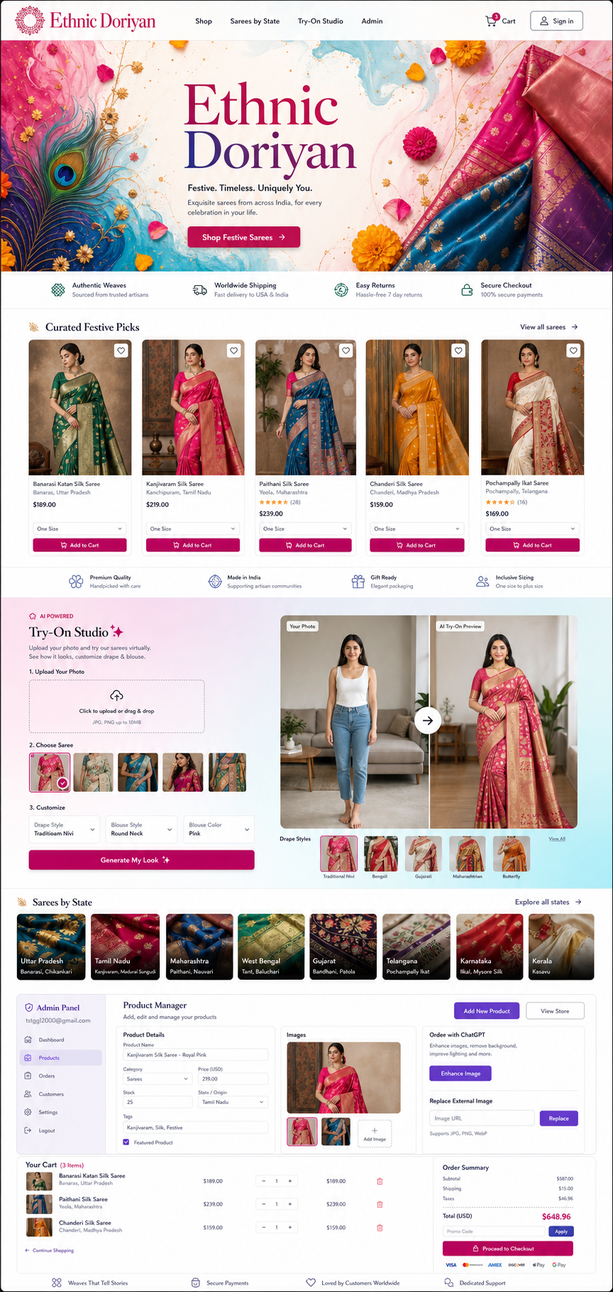 Festive silk saree styling